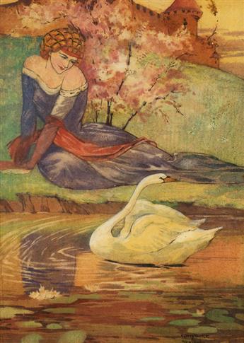 CONSTANCE ETHEL ROWLANDS. Princess Regarding a Swan.